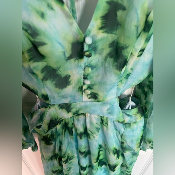 RAHI Lime Tie Dye Willa Cutout Open Back Midi Dress Size Large (12-14) N… - Picture 10 of 16